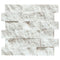 Calacatta Gold Split Faced Brick Mosaic Backsplash Wall Tile 2x4"
